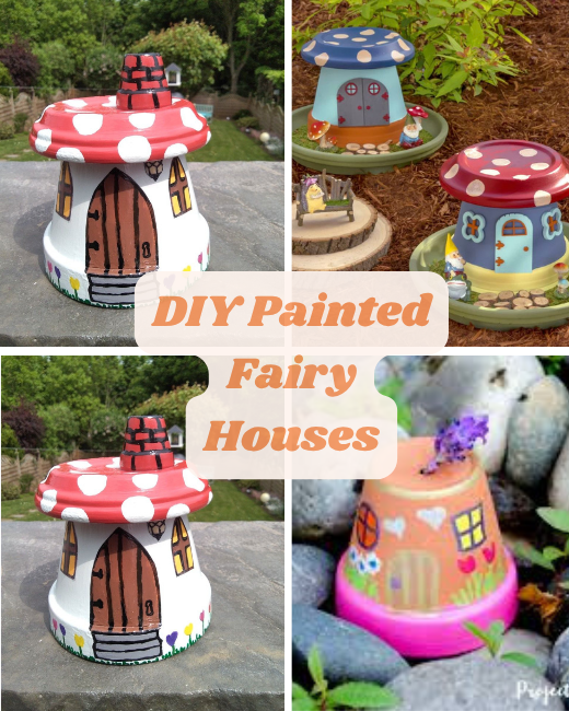 DIY Painted Fairy Houses from Flower Pots